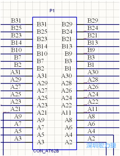 AT 總線 62 芯插槽,變成了一個(gè) 34 芯元件。