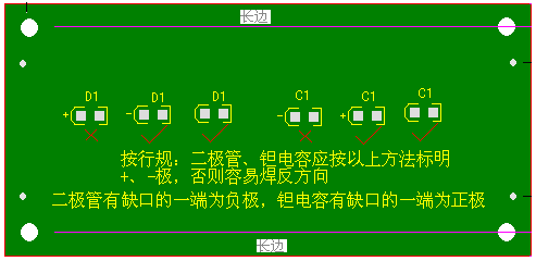 關于二極管、鉭電容的極性標注